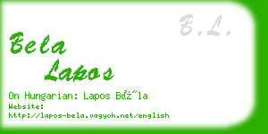 bela lapos business card